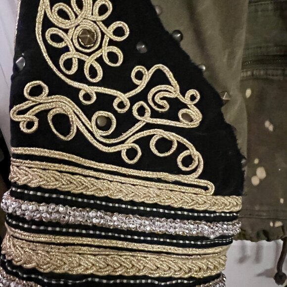 Anthropologie Free People 'Quills' Green Military Parka Coat Jacket - Picture 4 of 7